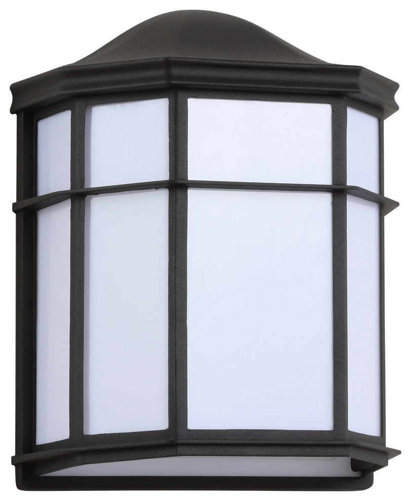 Henry 7.75" Outdoor Frosted Acrylic/Metal Integrated LED Sconce, Black/White