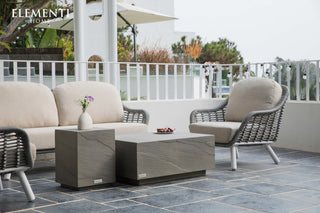 Colorado 18" Square Concrete Side Table, Space Grey