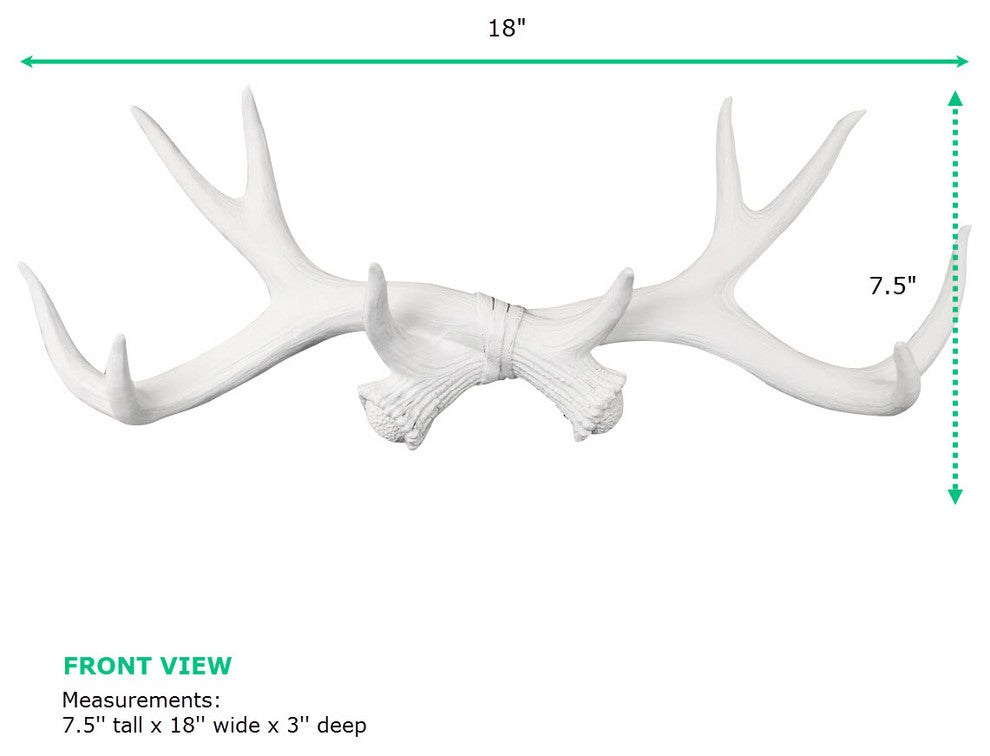 Faux Antler Hooks Necklace Rack, White