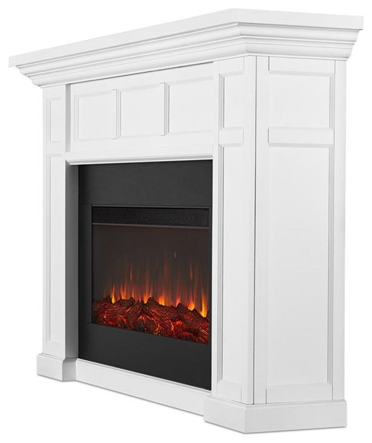 Real Flame Alcott Landscape Electric Wood Fireplace in White