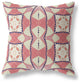 18" Red White Cosmic Circle Boho Suede Throw Pillow
