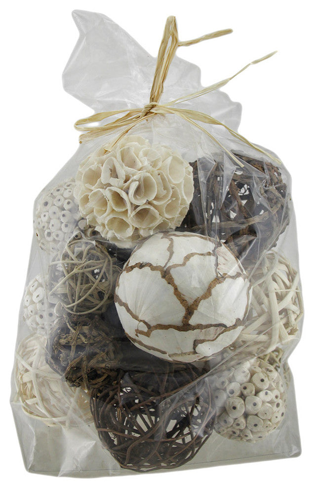 18 Pc. Exotic Dried Organic Decorative Spheres Natural Brown