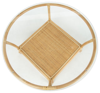 Visayas Rattan Coffee Table with Glass Top, Natural