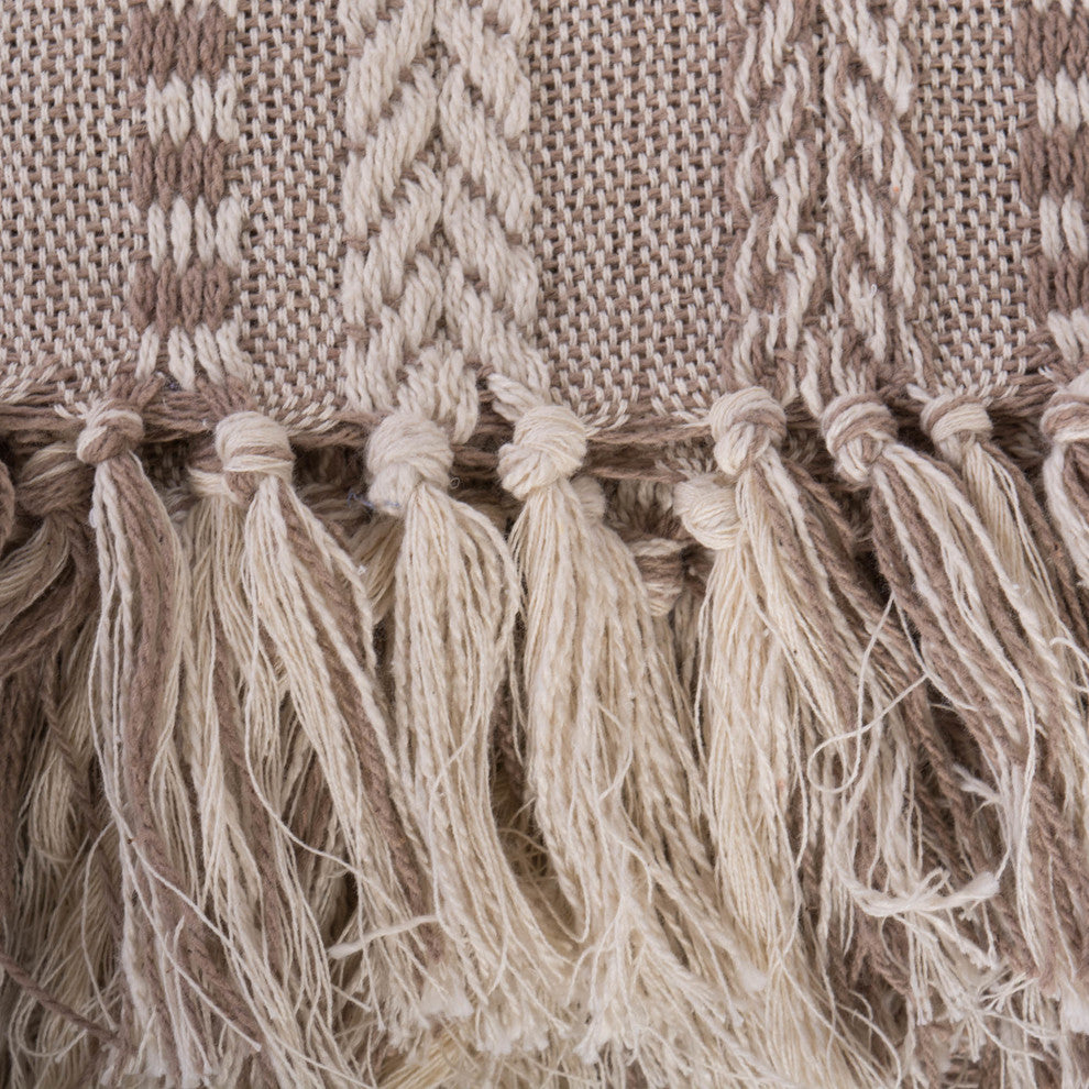 Stone Braided Stripe Throw