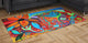 Chenille indoor area rugs size 96"w x 60" h, Floral Orange Blue Intuitive Art