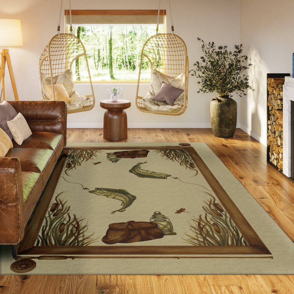 Indoor/Outdoor Excursion EX5 Beige Machine Washable 5' x 7'6" Rug