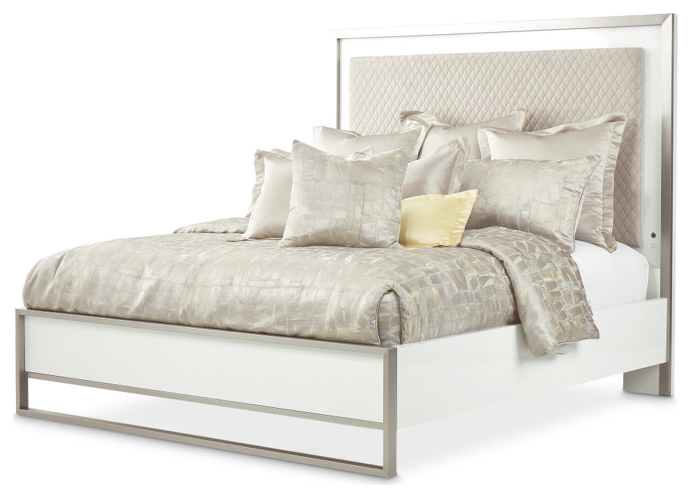 Marquee Queen Panel Bed - Cloud White