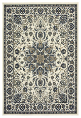 Oriental Weavers Marina Ivory/ Navy Oriental Indoor/Outdoor Rug 5'3"X7'6"