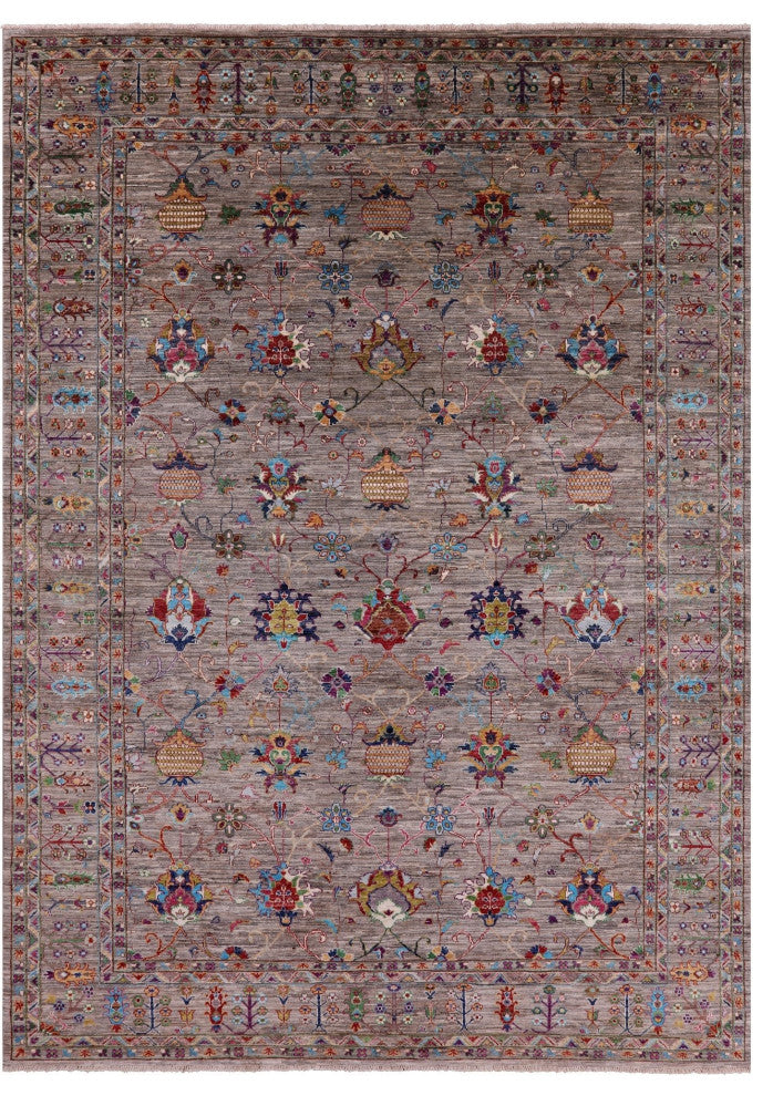 8' 1" X 11' 5" Persian Tabriz Hand-Knotted Rug Q9792