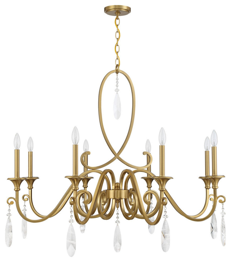 Fairchild 8-Light Chandelier, Warm Brass
