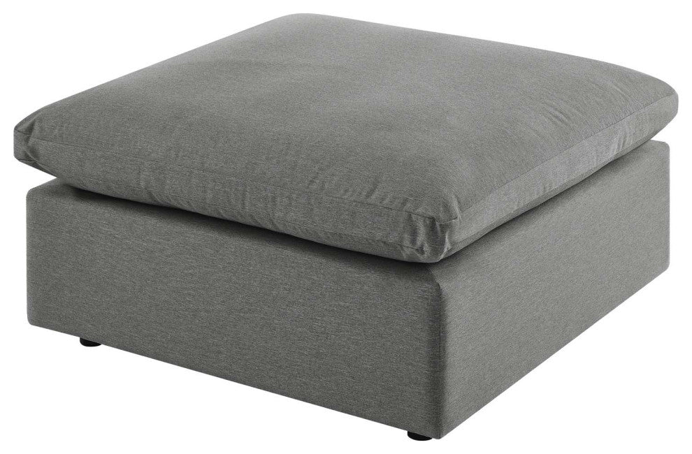 Modular Ottoman Lounge Chair, Charcoal Gray, Modern, Outdoor Hospitality