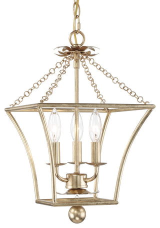 Broche Three Light Lantern in Antique Gold