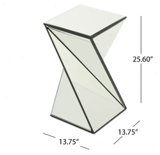GDF Studio Amler Geometrical Mirrored Side Table