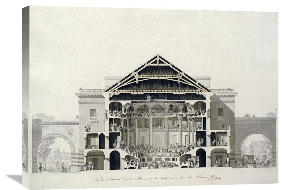 "Cross-Section of The Front Section of The Theatre" Artwork, 30" x 21"