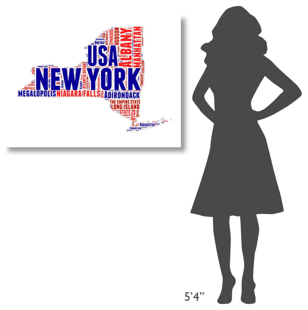 "New York Word Cloud Map" Fine Art Print
