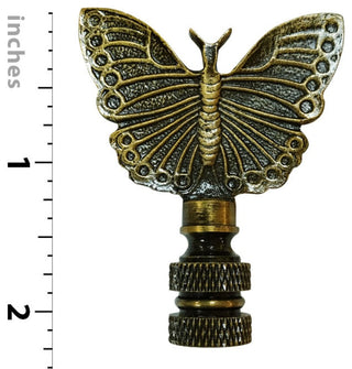 Royal Designs Monarch Butterfly Finial, Antique Brass, Single