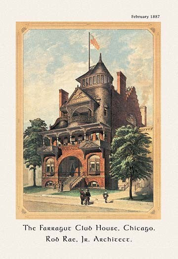 The Farragut Club House, Chicago- Fine Art Giclee Print 24" x 36"