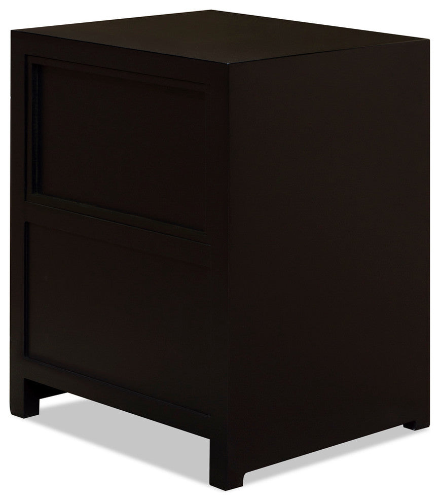 Elmwood Chinese Ming Vanity Cabinet, Black, With Bowl and Faucet
