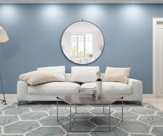 Home Living Metal Frame Round Mirror With Decorative Hook, 36", Black