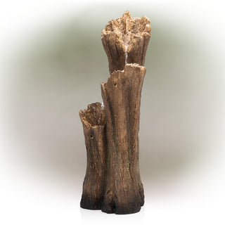 Alpine 3 Log Tiered Fountain w/ LED Lights, 39"
