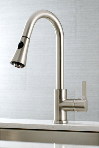 Gourmetier Single-Handle Pull-Down Kitchen Faucet, Brushed Nickel