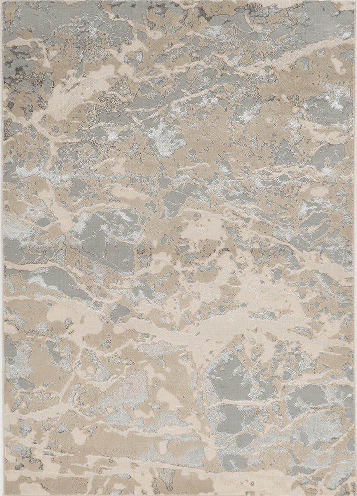 KAS Luna 7123 Sand Gray Asbury Area Rug, 5'3"x7'7"