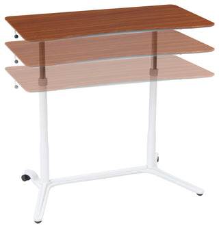 Sierra Adjustable Height Sit To Stand Up Desk, White and Cherry