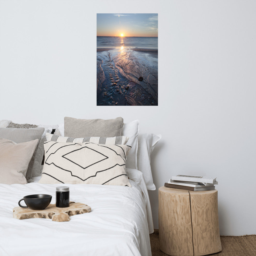 Low Tide Ravine Landscape Photo, Beach Unframed Wall Art Print, 24" X 36"