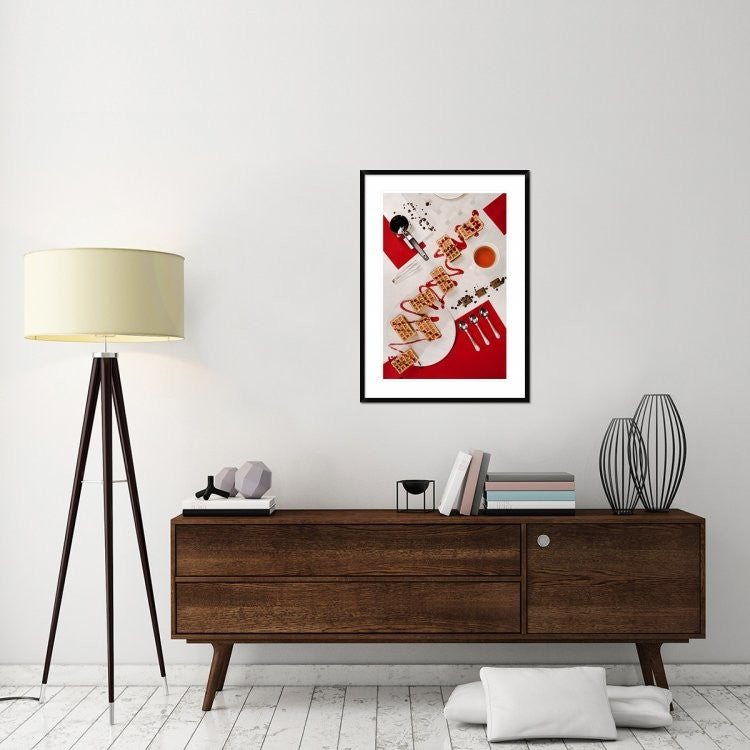 "Suprematic Meal: Viennese Waffles" Framed Print by Dina Belenko, 28"x38"