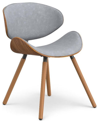 Pemberly Row 29.3" Modern Wood & Fabric Dining Chair in Stone Gray