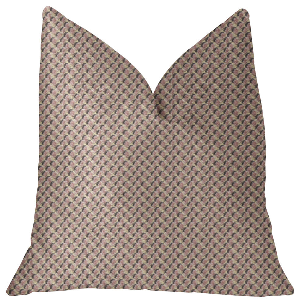 Ellie Pearl Pink and Ivory Luxury Throw Pillow, 20"x30" Queen