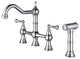 Wellfor Dual Handles Kitchen Sink Faucet With Pull-Out Side Spray