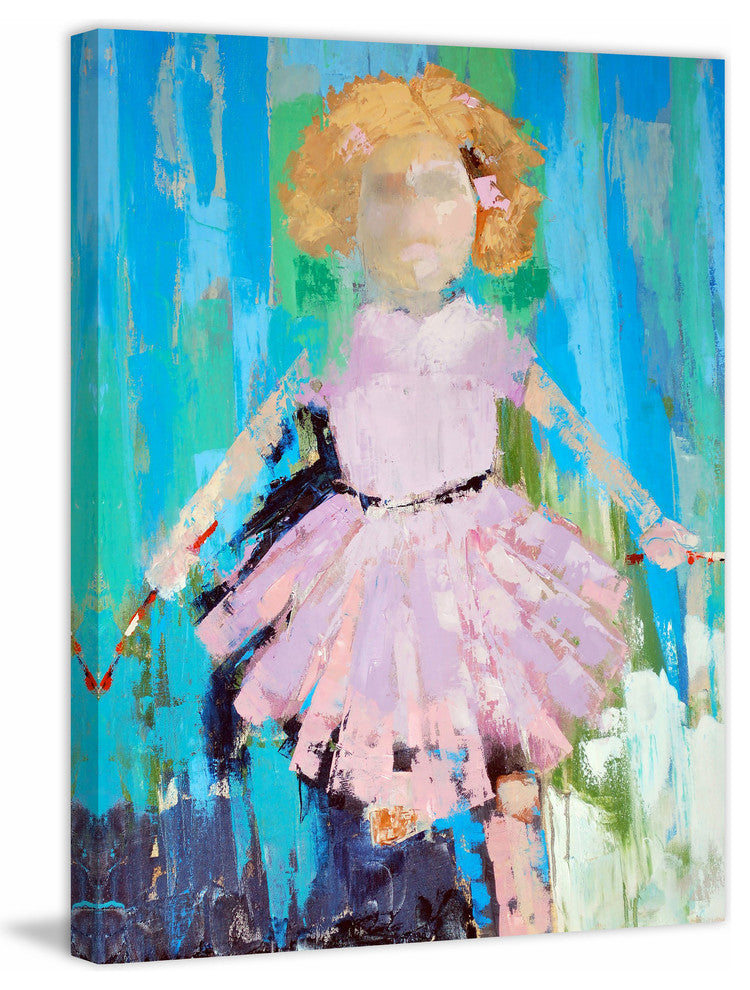 "Jump Rope Girl" Painting Print on Wrapped Canvas, 30"x39"