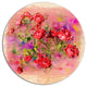 Roses Pastel Chalk Illustration, Floral Round Wall Art, 23"