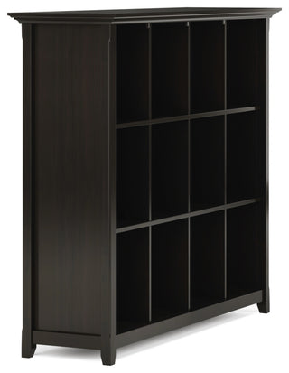 Amherst Solid Wood 12 Cube Storage Bookcase, Hickory Brown