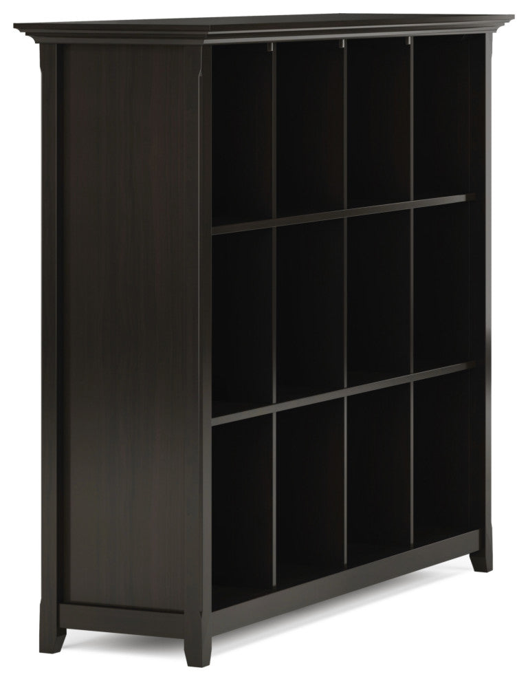 Amherst Solid Wood 12 Cube Storage Bookcase, Hickory Brown