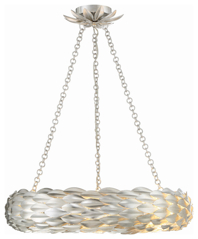 CRYSTORAMA Broche 6 Light Antique Silver Pendant