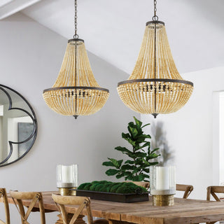 Crystorama Lighting Group 609 Rylee 8 Light 25"W Beaded Empire - Matte Black