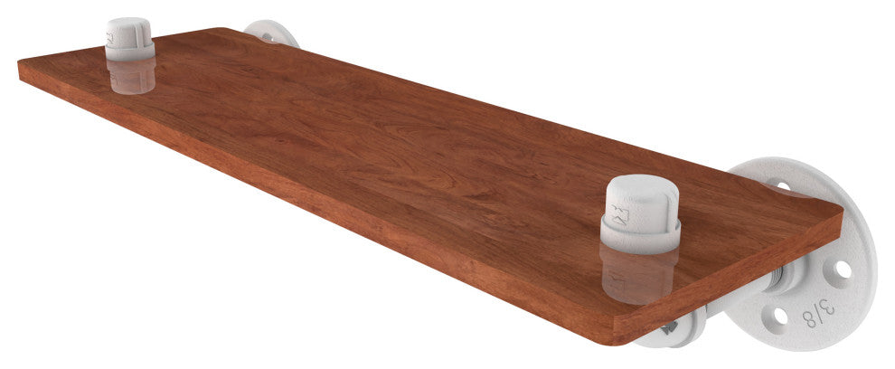 Pipeline Ironwood Shelf, Matte White, 16"