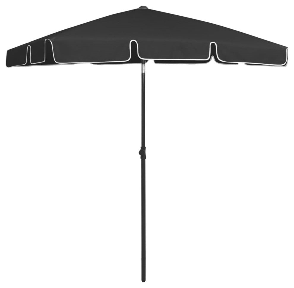 Vidaxl Beach Umbrella Black 70.9"x47.2"