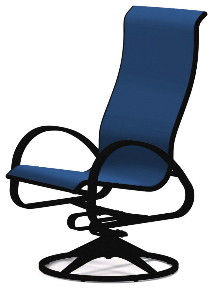 Aruba II Sling Supreme Height Swivel Rocker, Textured Black, Cobalt