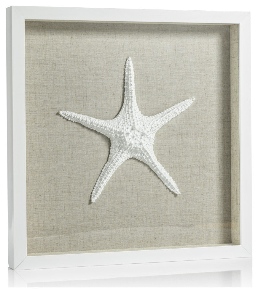 Aran White Framed Starfish Wall Decor