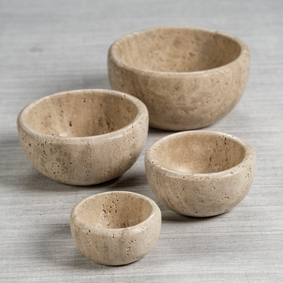 Sulu 5" MultiServe Beige Travertine Bowl