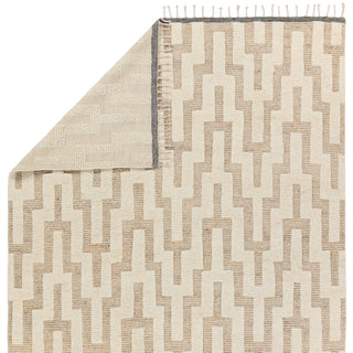 Emre Hand-Knotted Chevron Cream/ Tan Area Rug 6'X9'