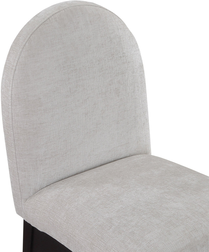 Waldorf Chenille Upholstered Dining Chair, Black, Chenille, Natural Finish, Grey, Side Chair, Chenille Fabric, Black Finish