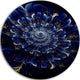 Blue Fractal Flower, Digital Art Floral Large Disc Metal Wall Art, 23"
