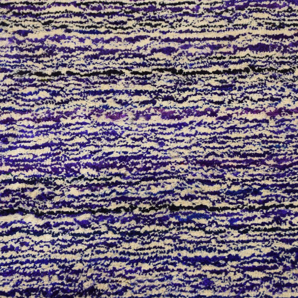 Hand Knotted Loom Silk Mix Area Rug Solid Purple Blue