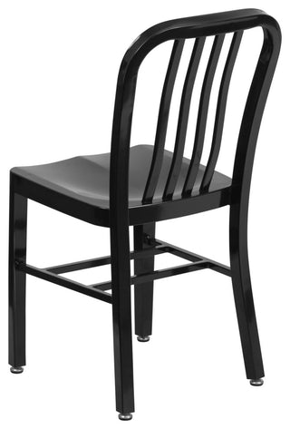 Commercial Grade Black Metal Indoor-Outdoor Chair