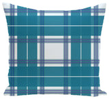 Big Bad Plaid Geometric Print Pillow, Teal, 16"x16"