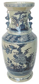 Blue And White Flower Tree Vase With Squirrel Handles